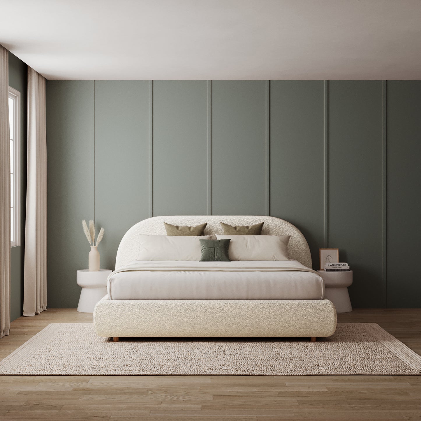 CLOUD Bouclé Bed with Storage