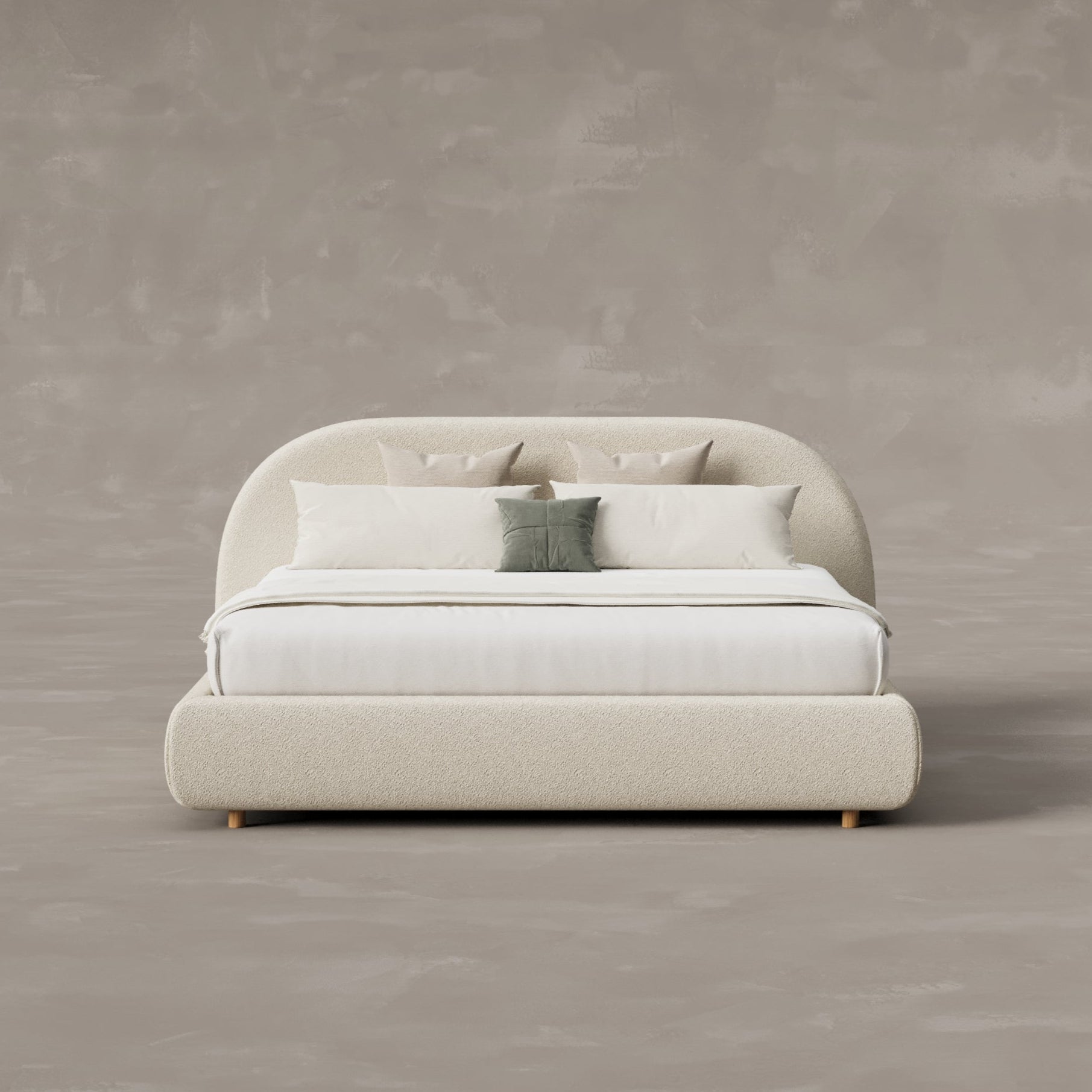 CLOUD Bouclé Bed with Storage