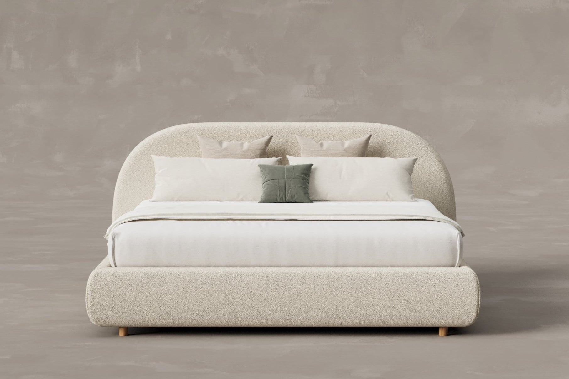 CLOUD Bouclé Bed with Storage