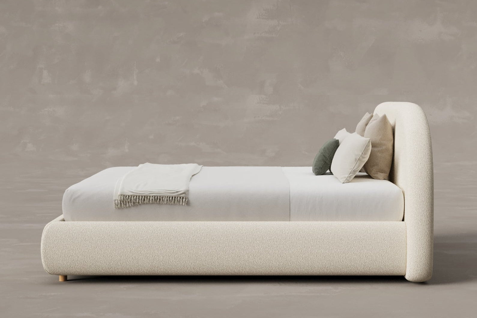 CLOUD Bouclé Bed with Storage