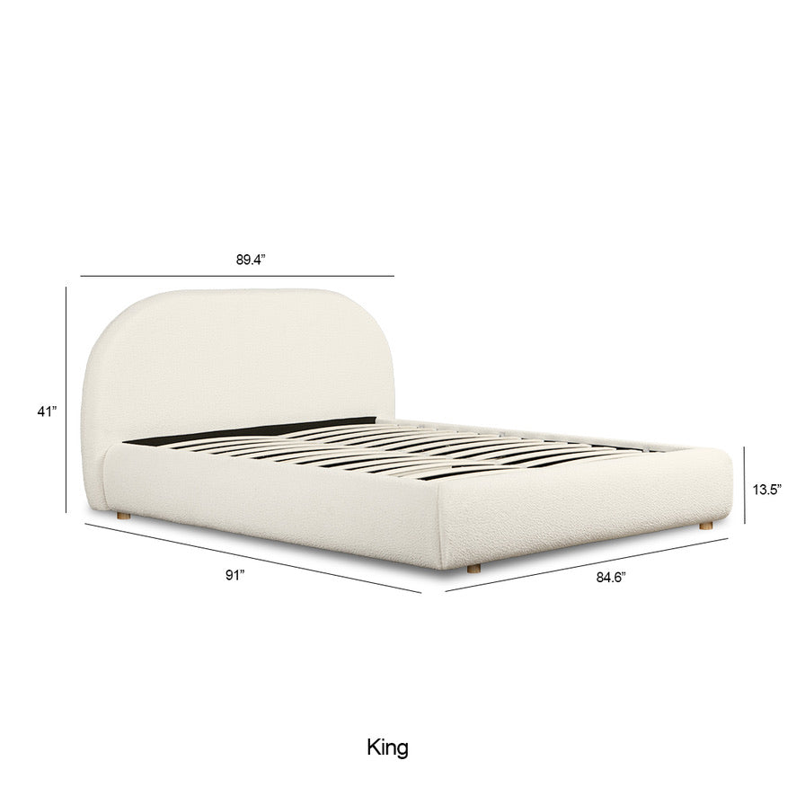 CLOUD Bouclé Bed with Storage