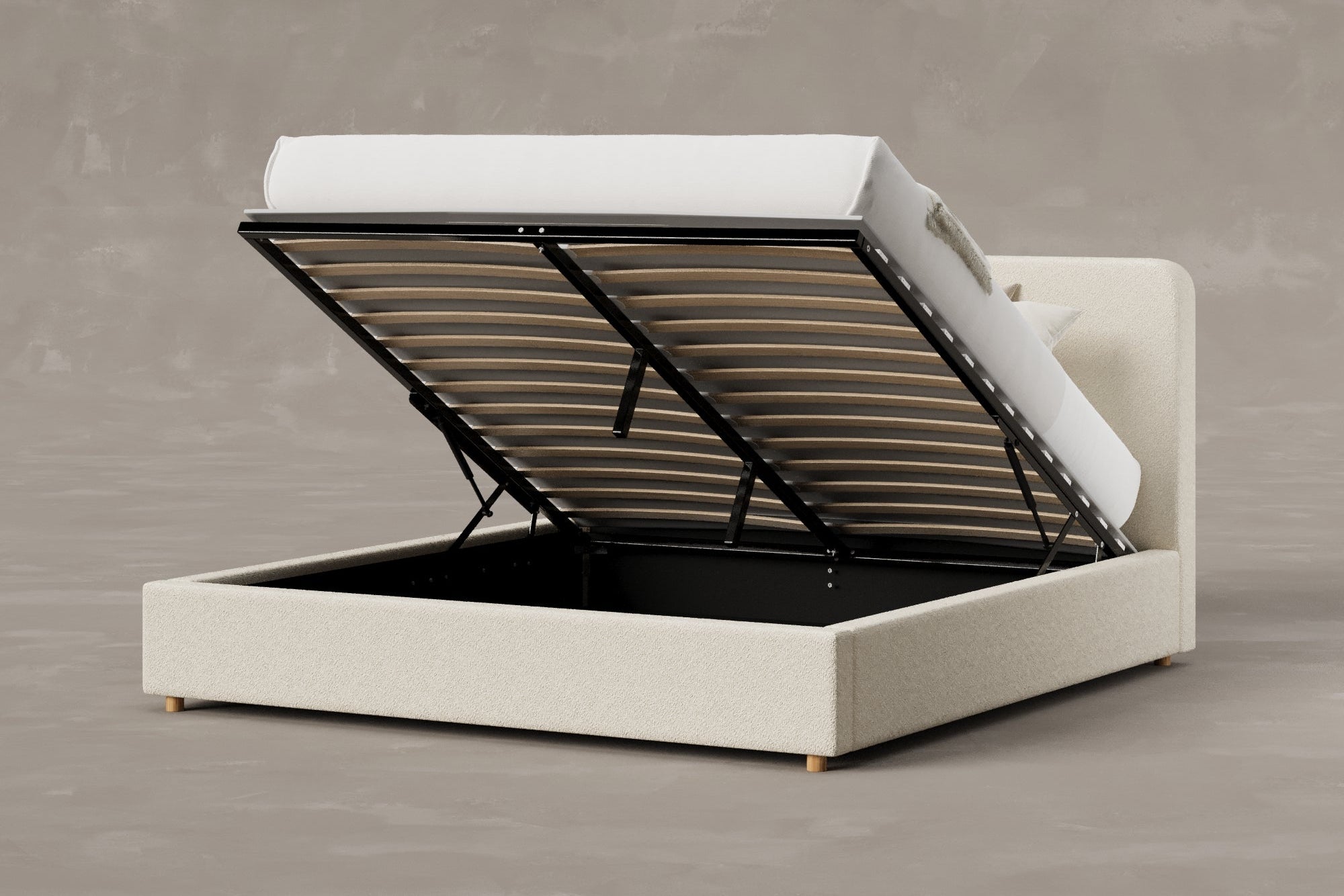 CHORUS Bouclé Bed with Storage