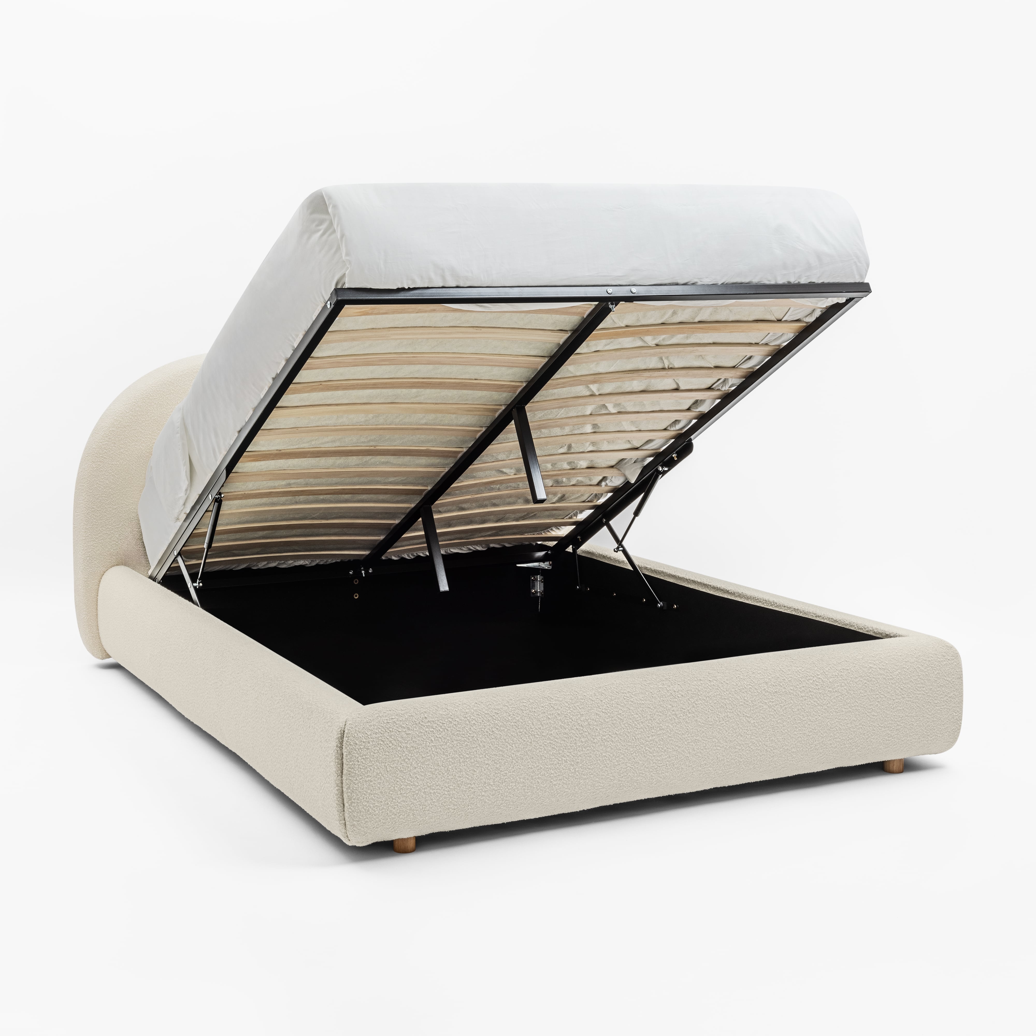 CLOUD Bouclé Bed with Storage