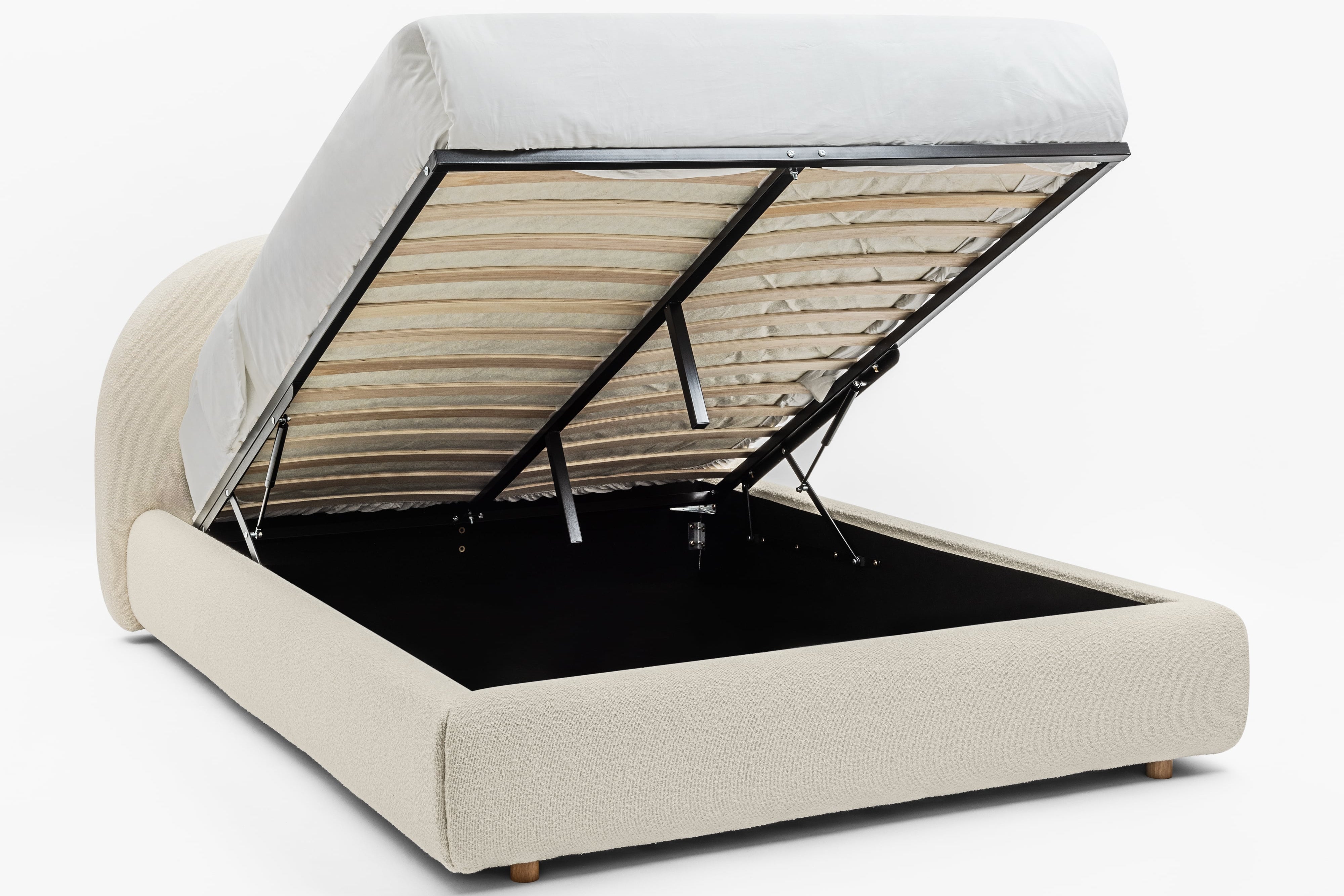 CLOUD Bouclé Bed with Storage