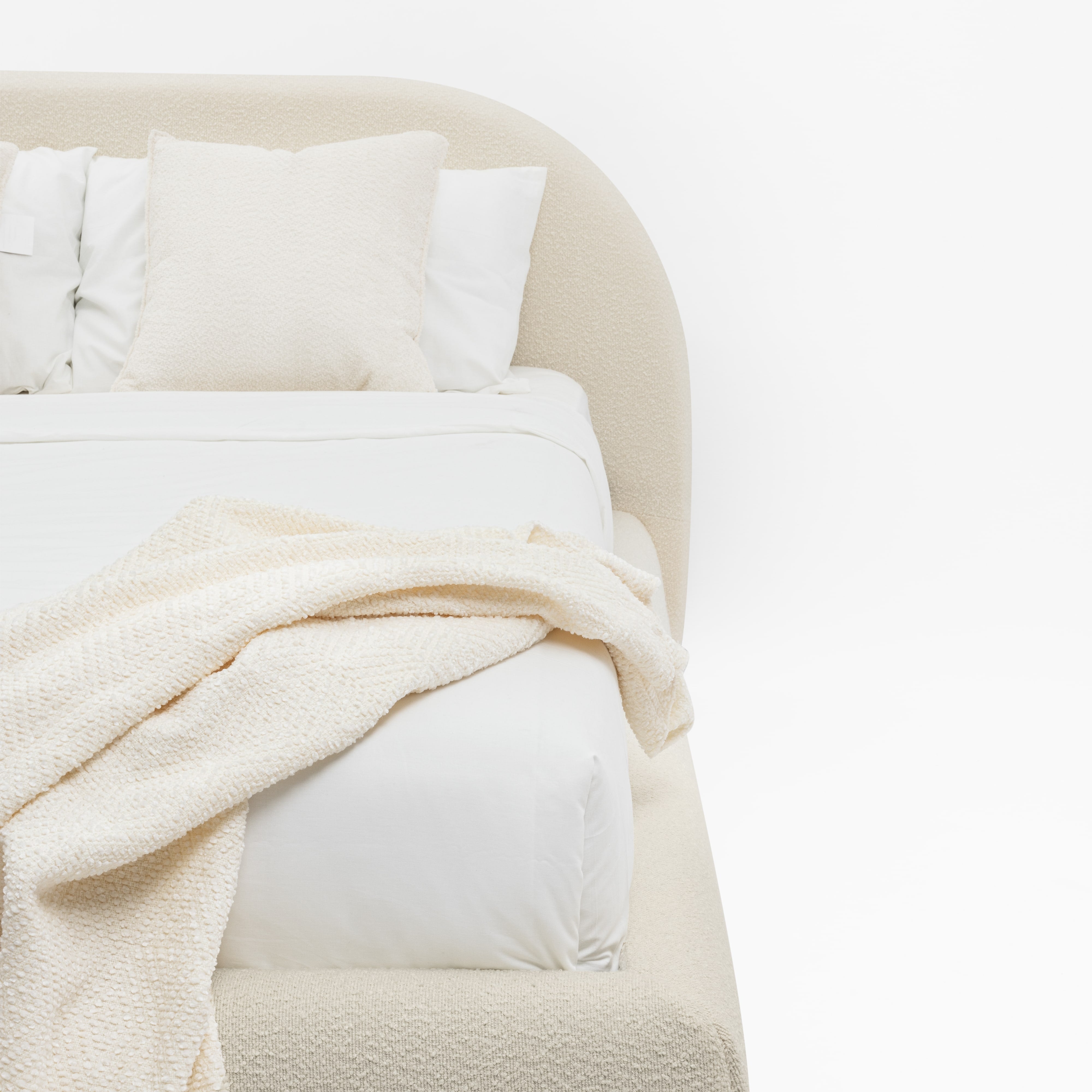 CLOUD Bouclé Bed with Storage