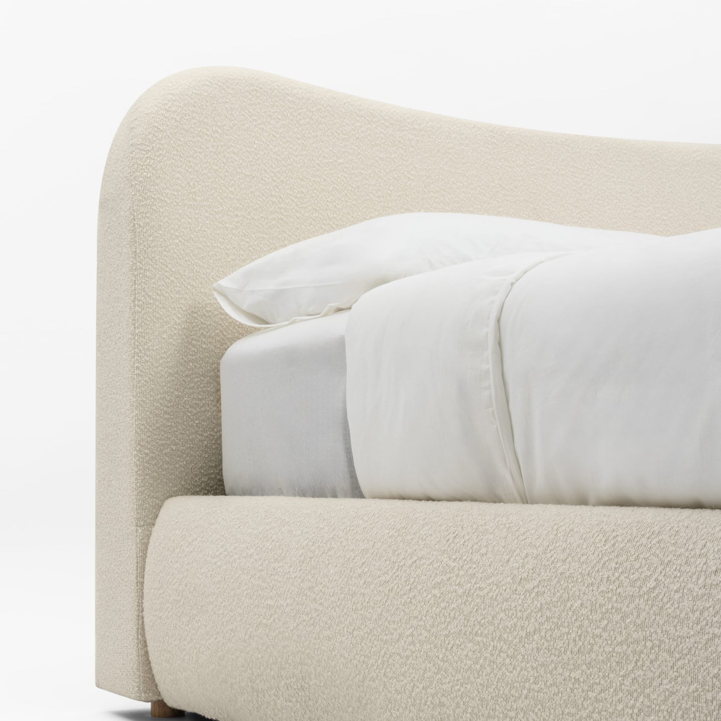 WAVE Bouclé Bed with Storage