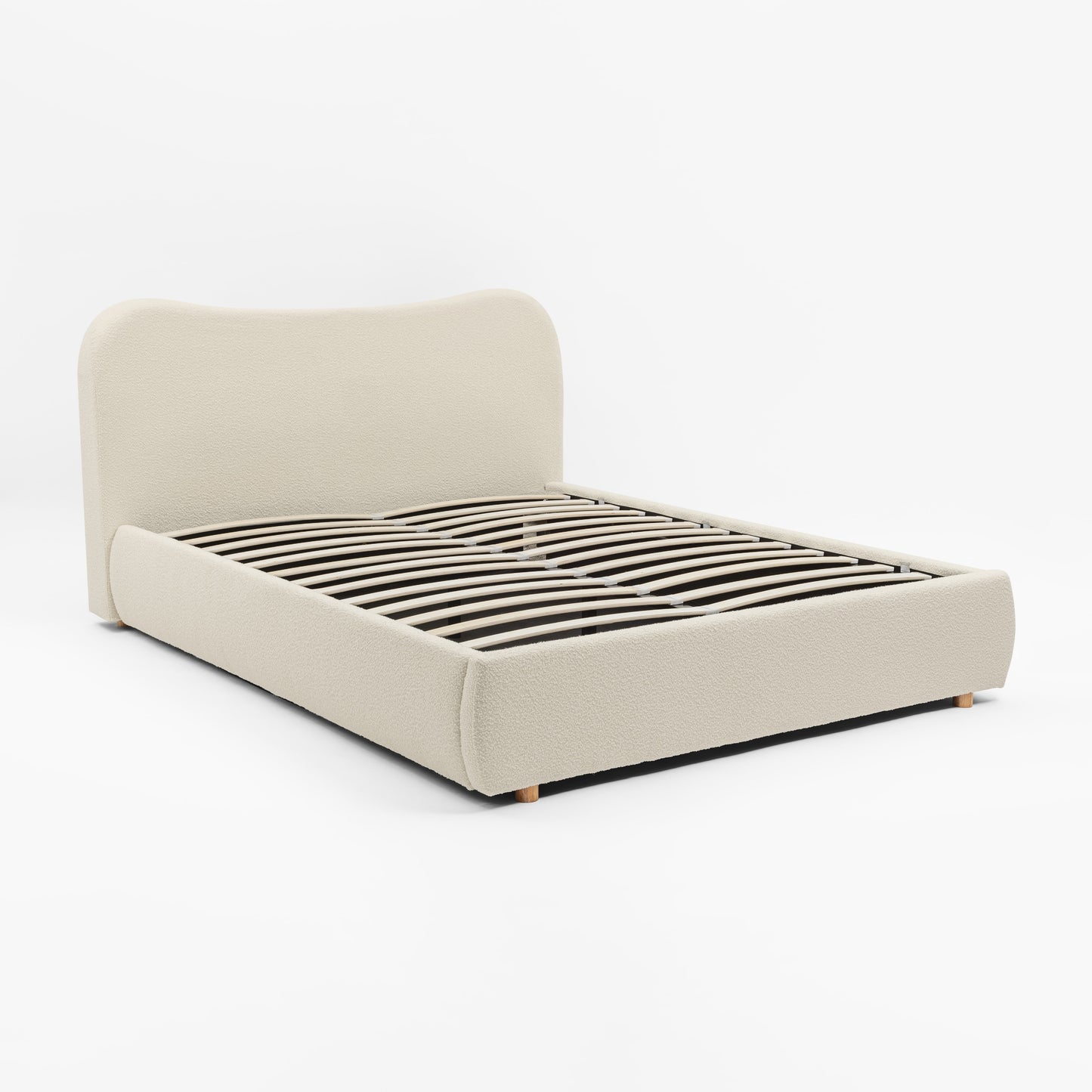WAVE Bouclé Bed with Storage