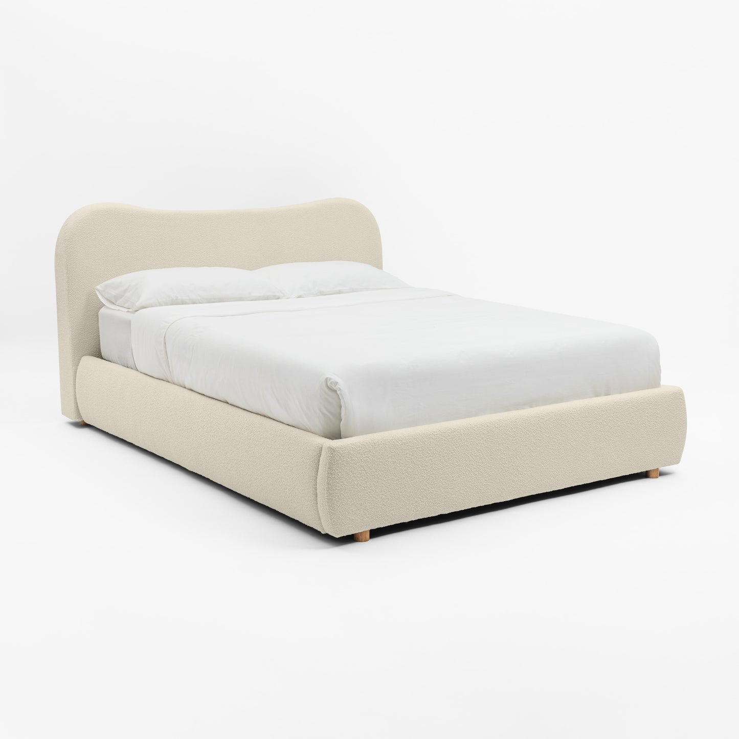 WAVE Bouclé Bed with Storage