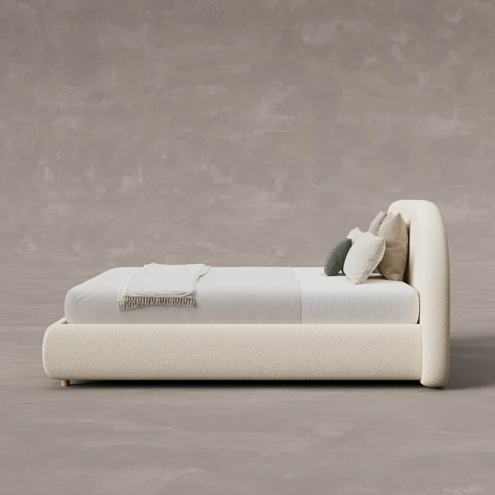 CLOUD Bouclé Bed with Storage