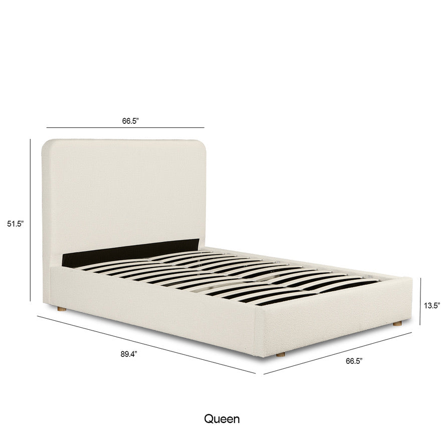 CHORUS Bouclé Bed with Storage