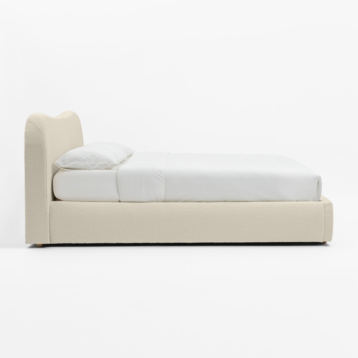 WAVE Bouclé Bed with Storage