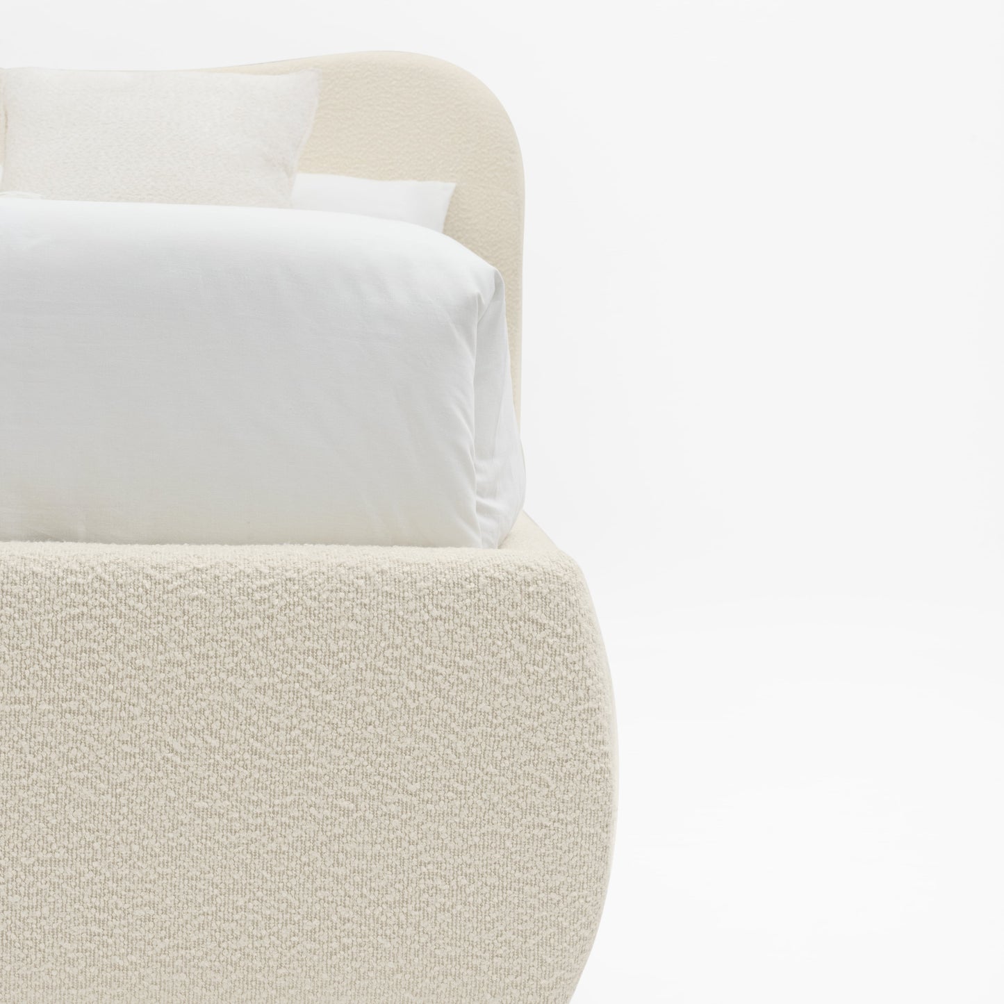 WAVE Bouclé Bed with Storage