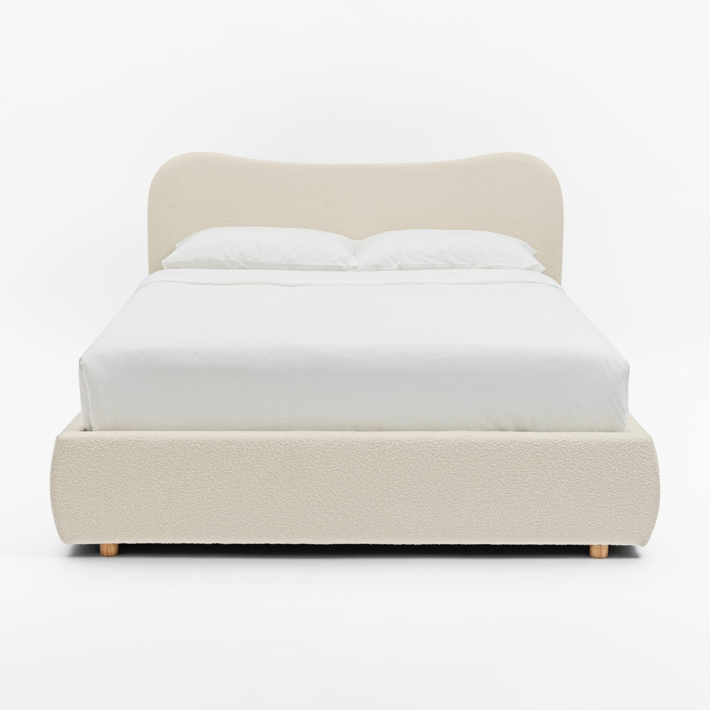 WAVE Bouclé Bed with Storage